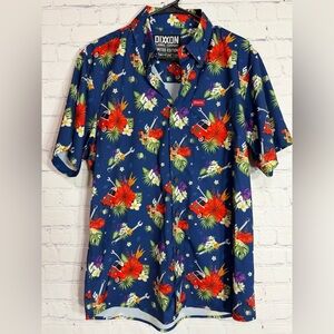 Dixxon x Snap-On Hawaiian Shirt Men’s M Blue Limited Edition Polyester NWOT